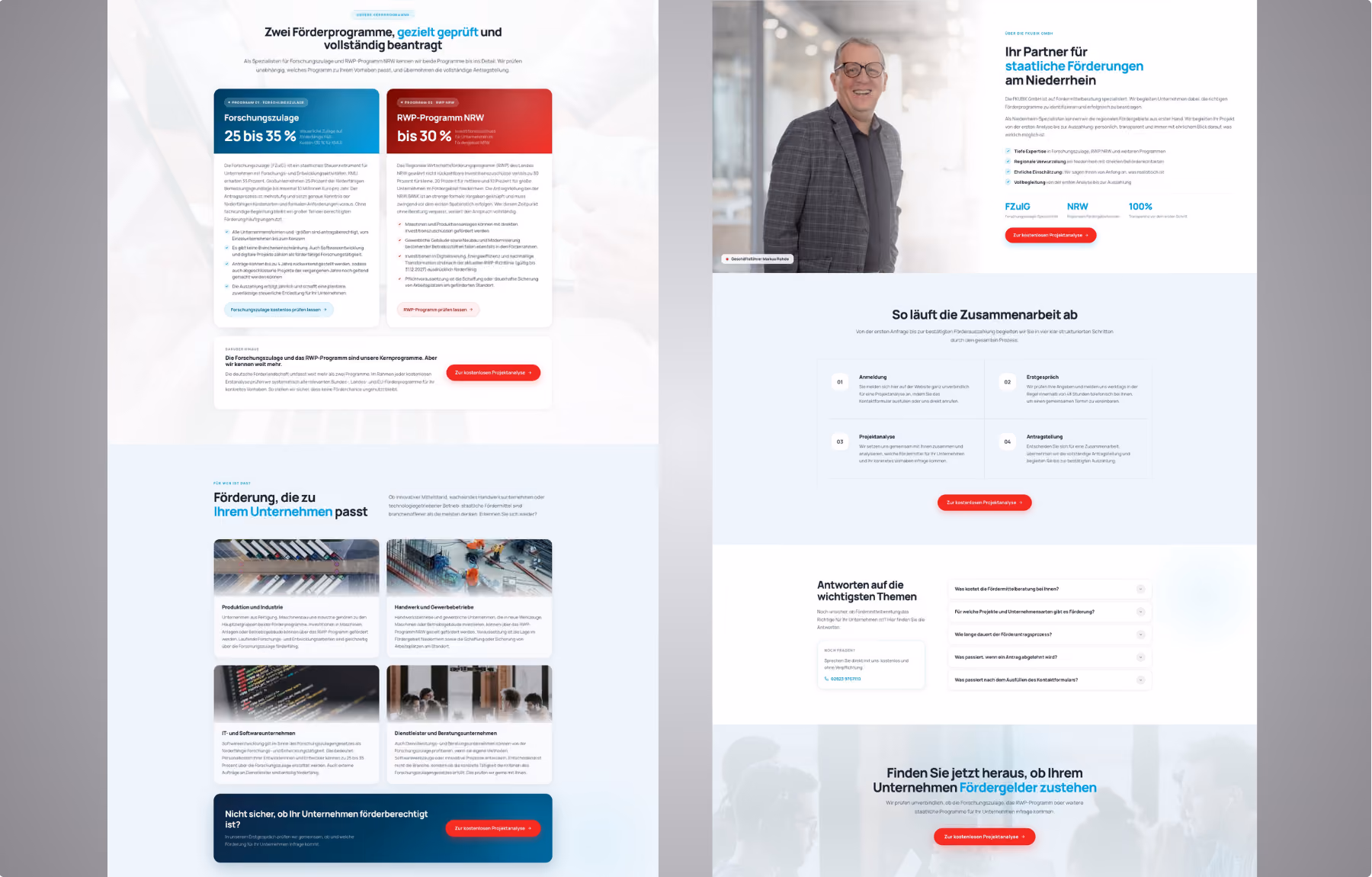 Screenshot der von Lars Thielen gestalteten Webseite f&uuml;r die F&ouml;rdermittel-Beratung KUBIK am Niederrhein, Ansicht aus dem Bereich &bdquo;Das Ziel&ldquo;