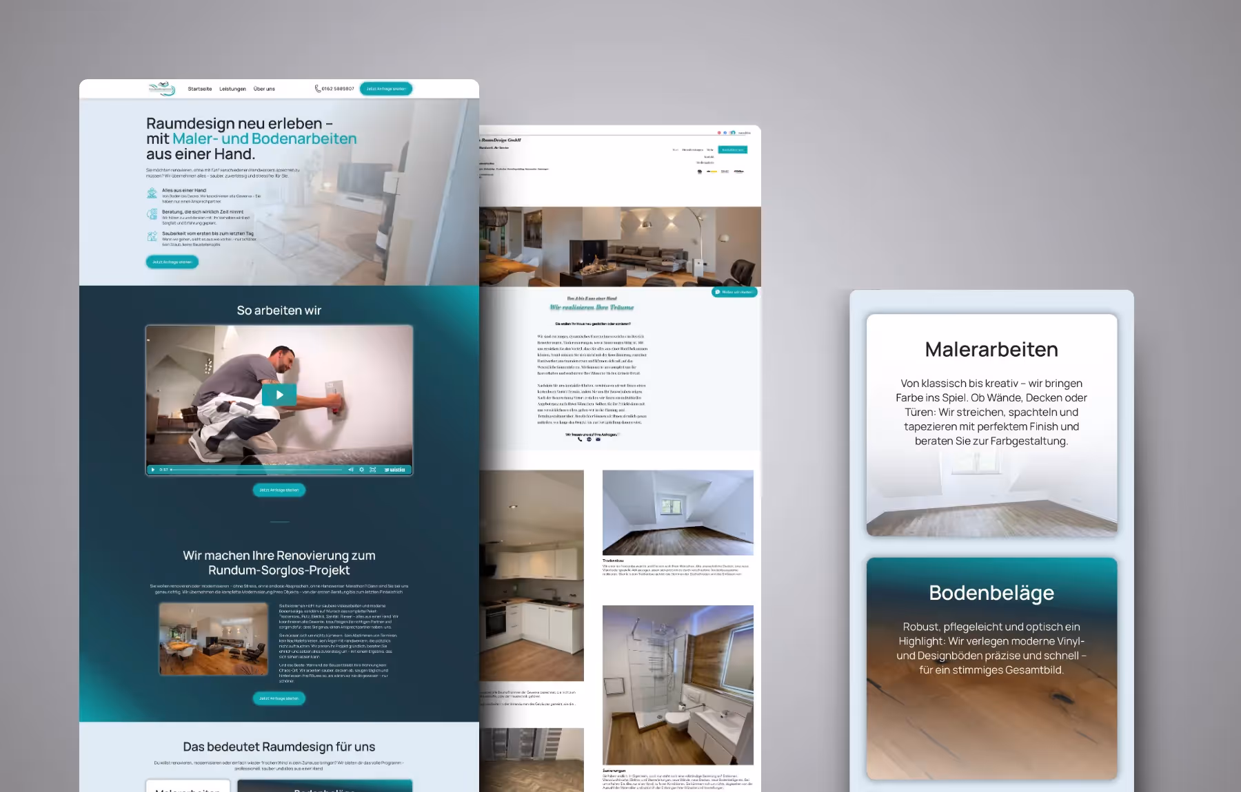 Screenshot der von Lars Thielen gestalteten Webseite f&uuml;r den Innenausbau- und Raumdesign-Betrieb Horn RaumDesign, Ansicht aus dem Bereich &bdquo;Das gr&ouml;&szlig;te Problem&ldquo;