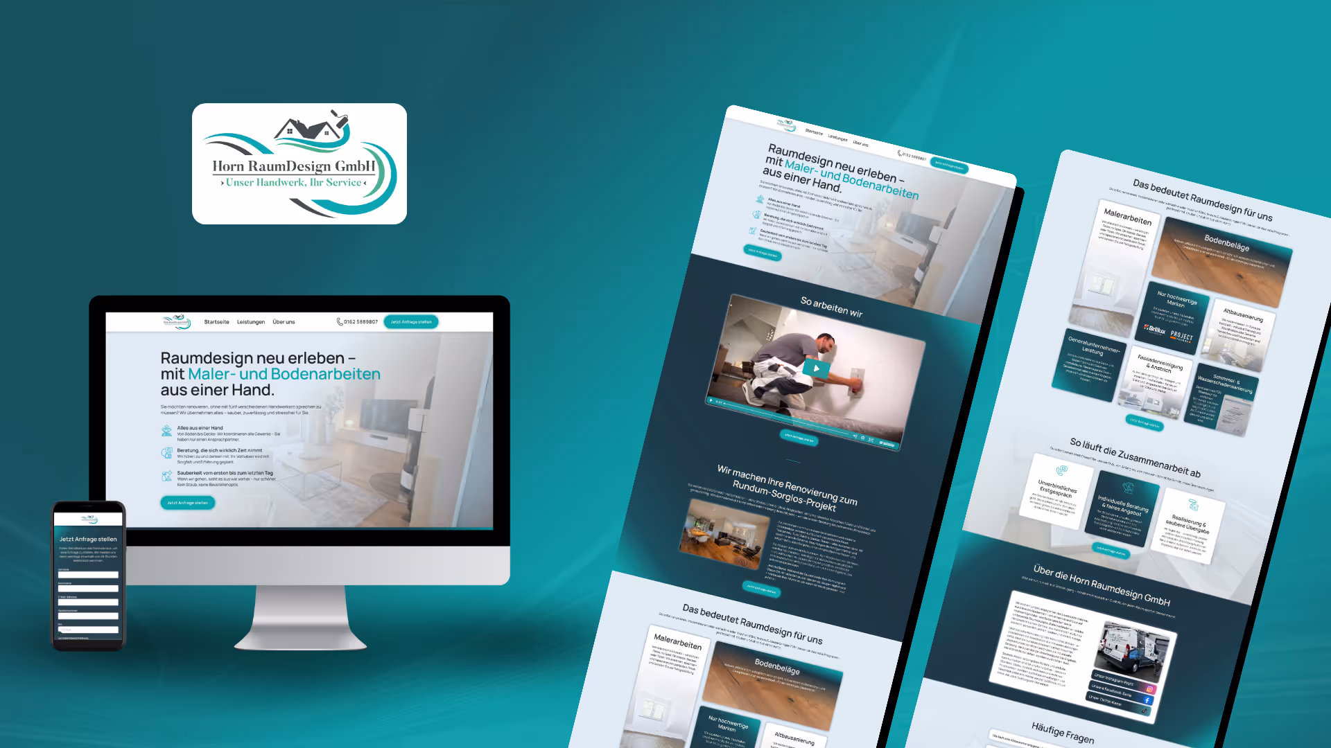 Website-Mockup der von Lars Thielen gestalteten Webseite f&uuml;r den Innenausbau- und Raumdesign-Betrieb Horn RaumDesign