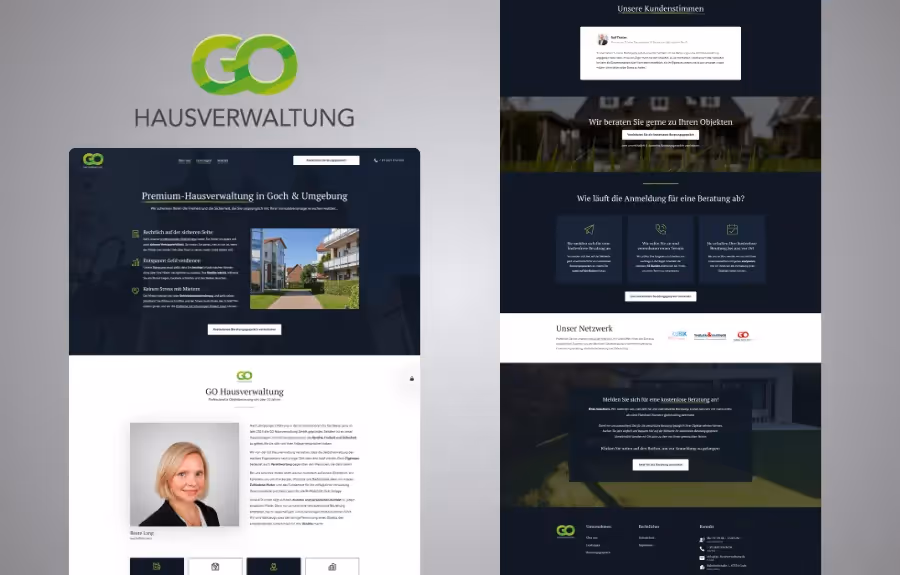 Screenshot der von Lars Thielen gestalteten Webseite f&uuml;r die GO Hausverwaltung f&uuml;r professionelle Immobilienverwaltung, Ansicht aus dem Bereich &bdquo;Das gr&ouml;&szlig;te Problem&ldquo;