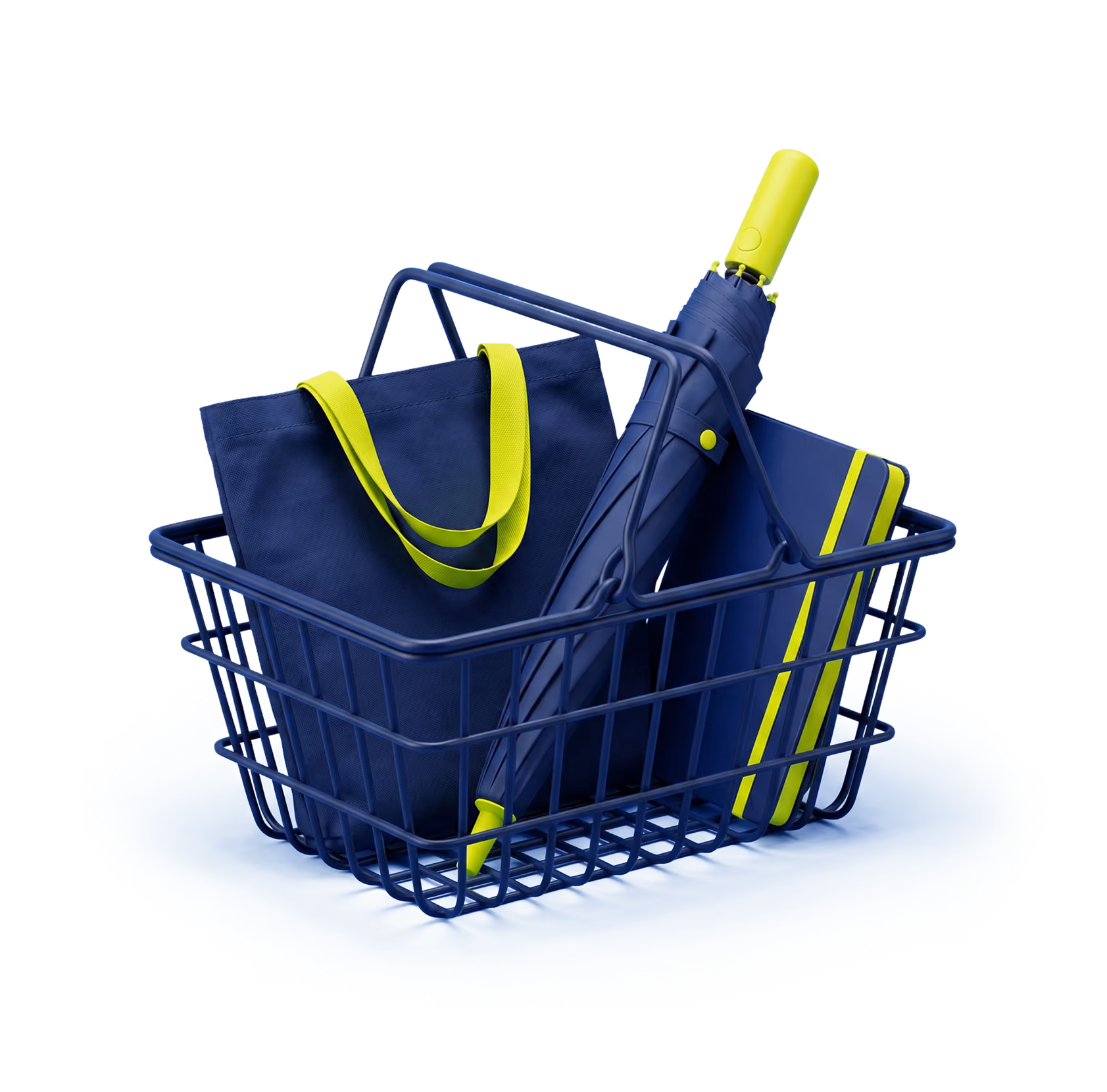 gaavoo B2B Shop Sortiment mit Regenschirm, Cap, Tasse und Notizbuch