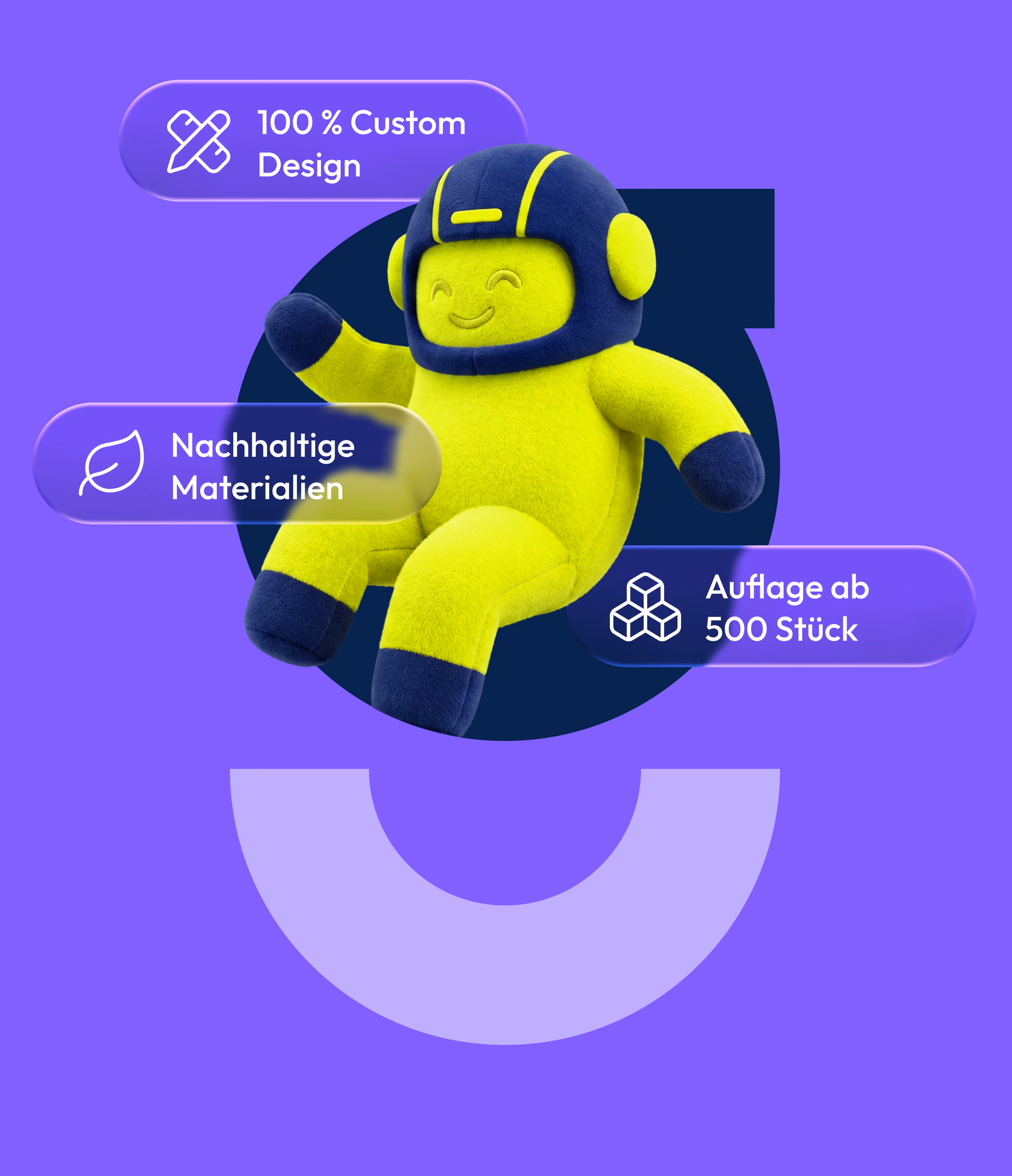 Handgefertigtes Plüsch-Maskottchen bei der Farb- und Materialabstimmung
