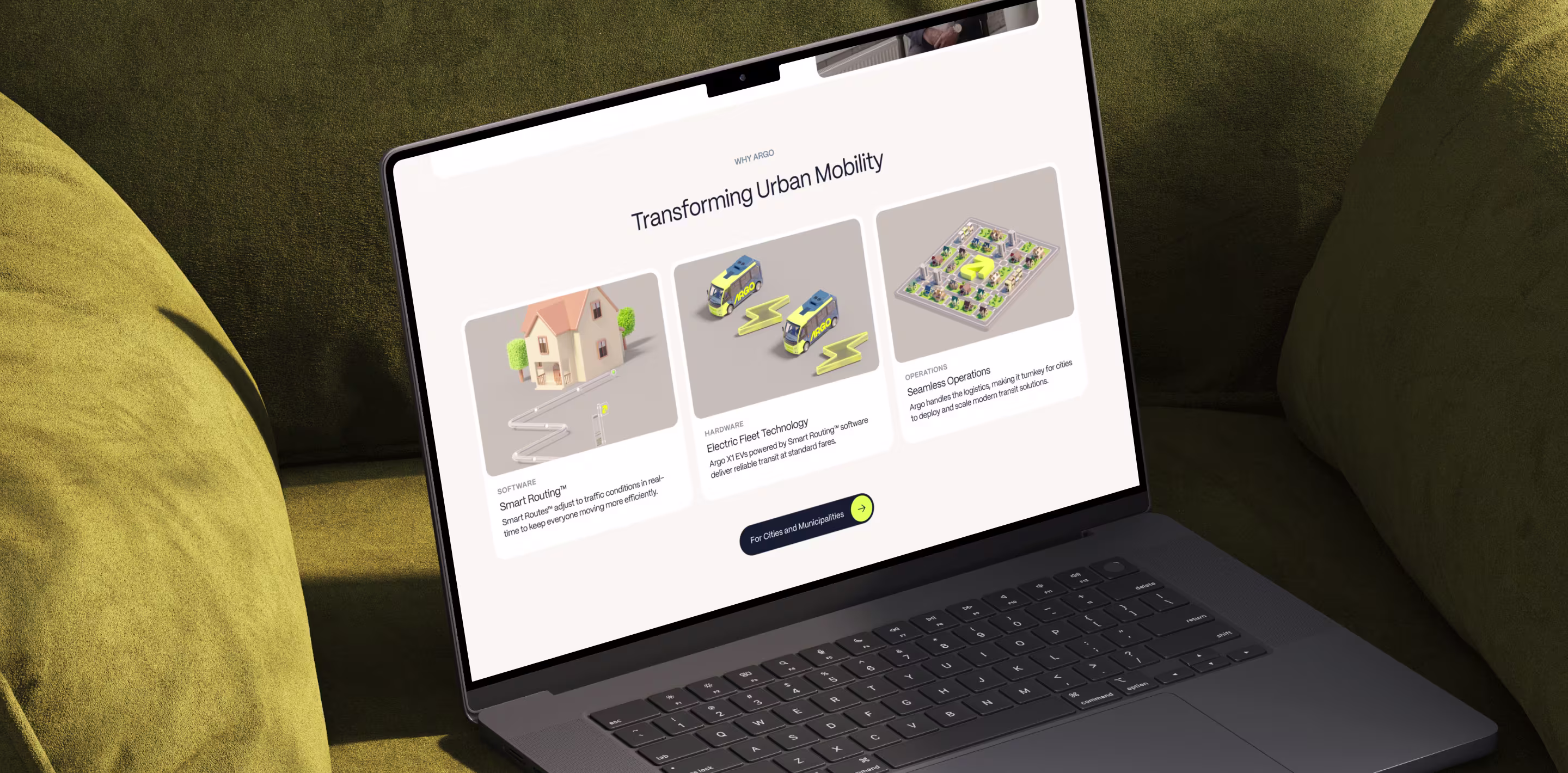 Website mocked up on a device