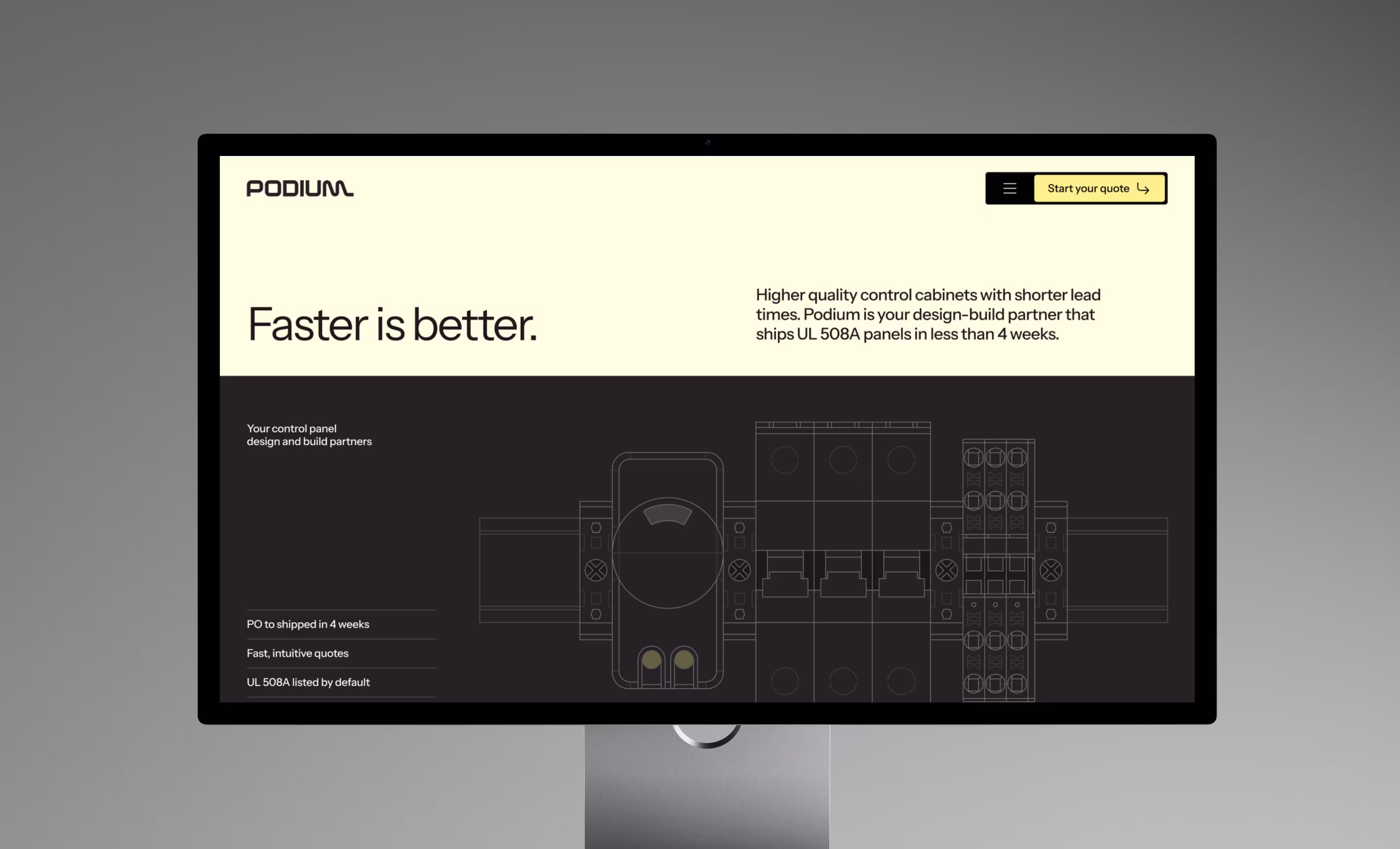 Website mocked up on a device