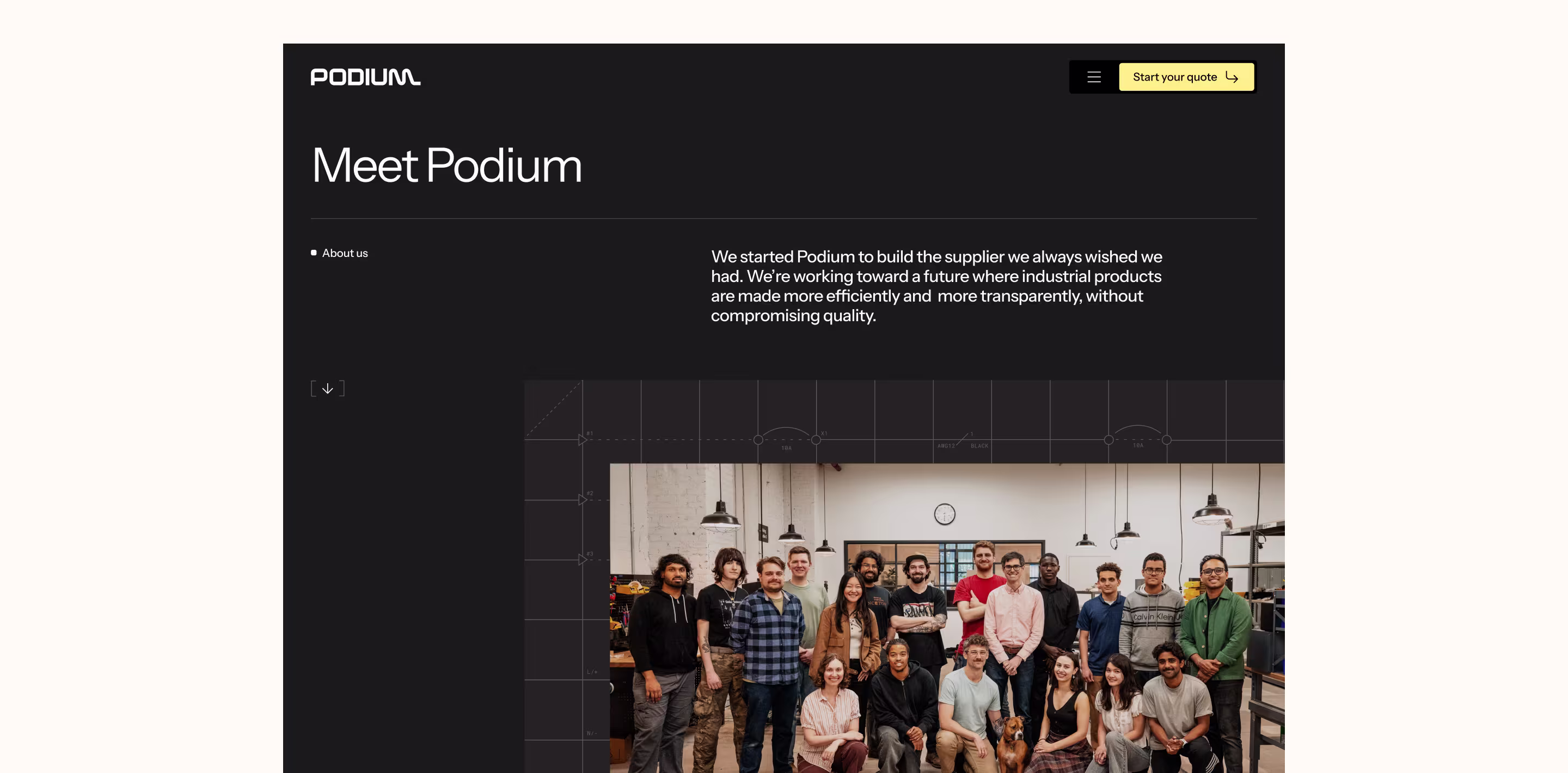 Website mocked up on a device