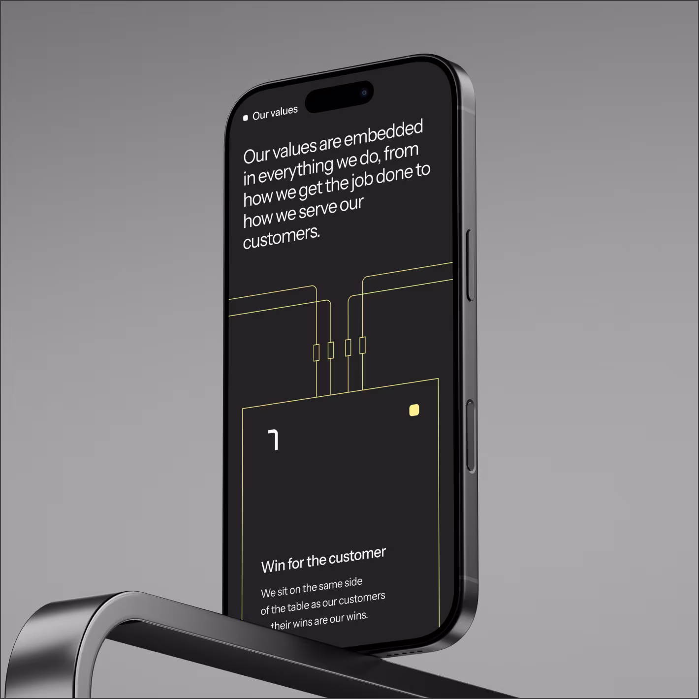 Website mocked up on a device