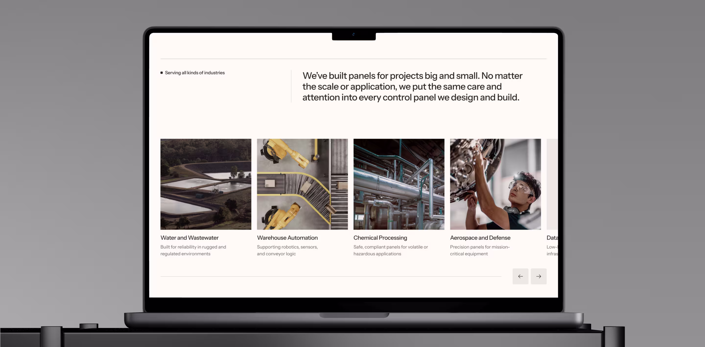 Website mocked up on a device