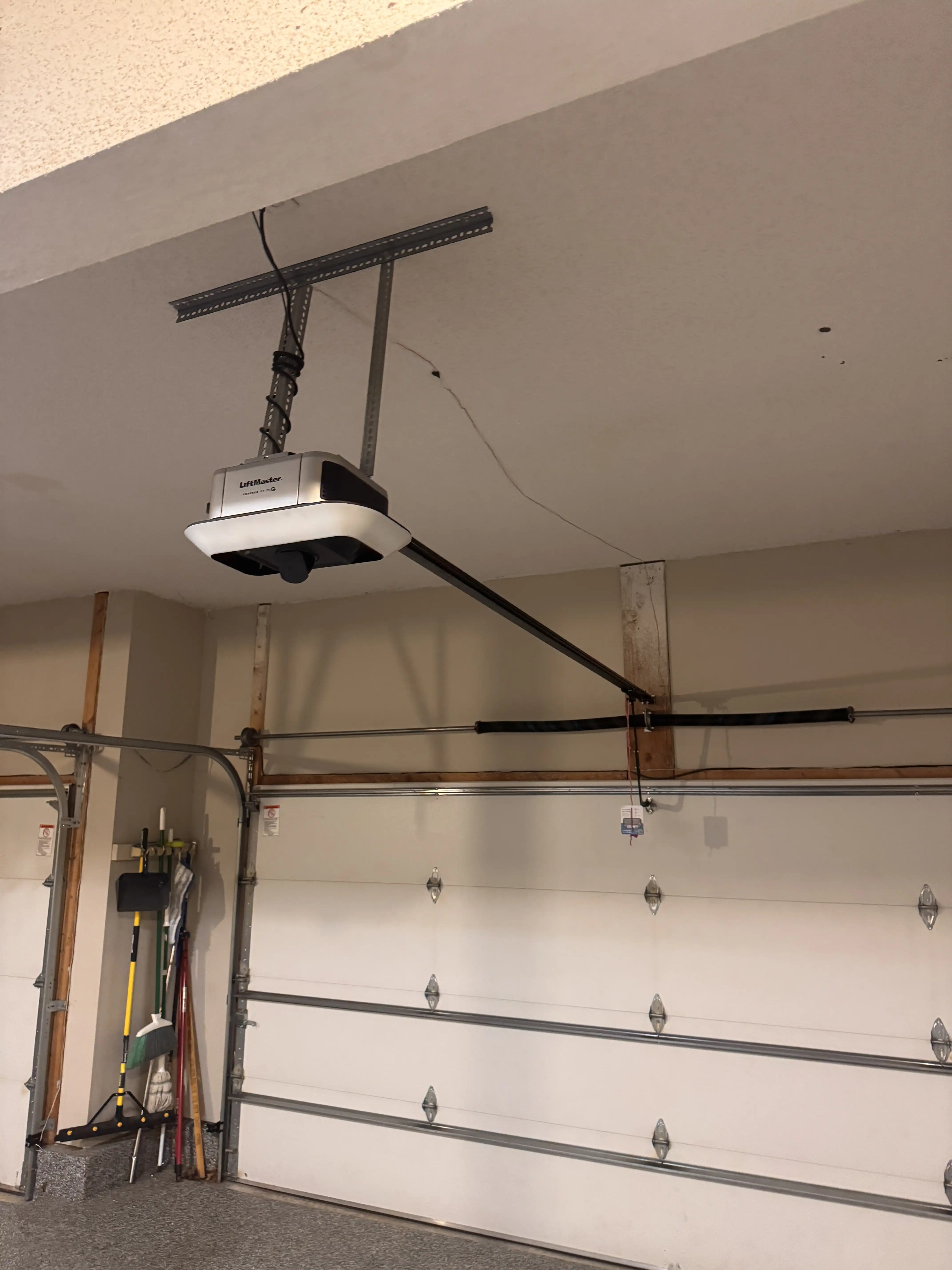 New garage door opener installed in a Kansas City area home