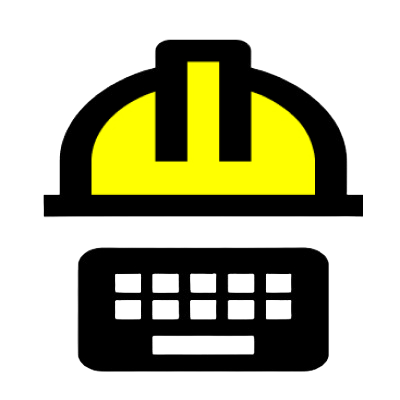 Joe Web Builder logo: a yellow hard hat icon above a black keyboard.