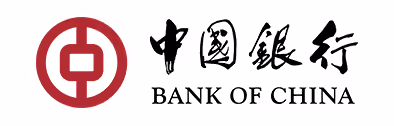 Bank of China logo featuring red circular emblem with Chinese characters and English text.