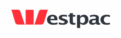Westpac logo with red stylized W and black text.
