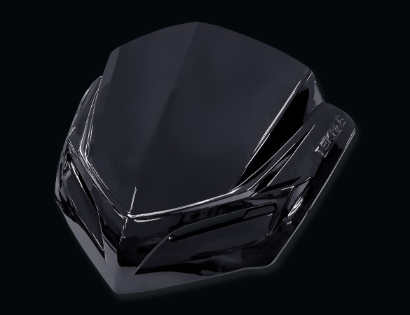 Y15ZR aerodynamic front visor feature