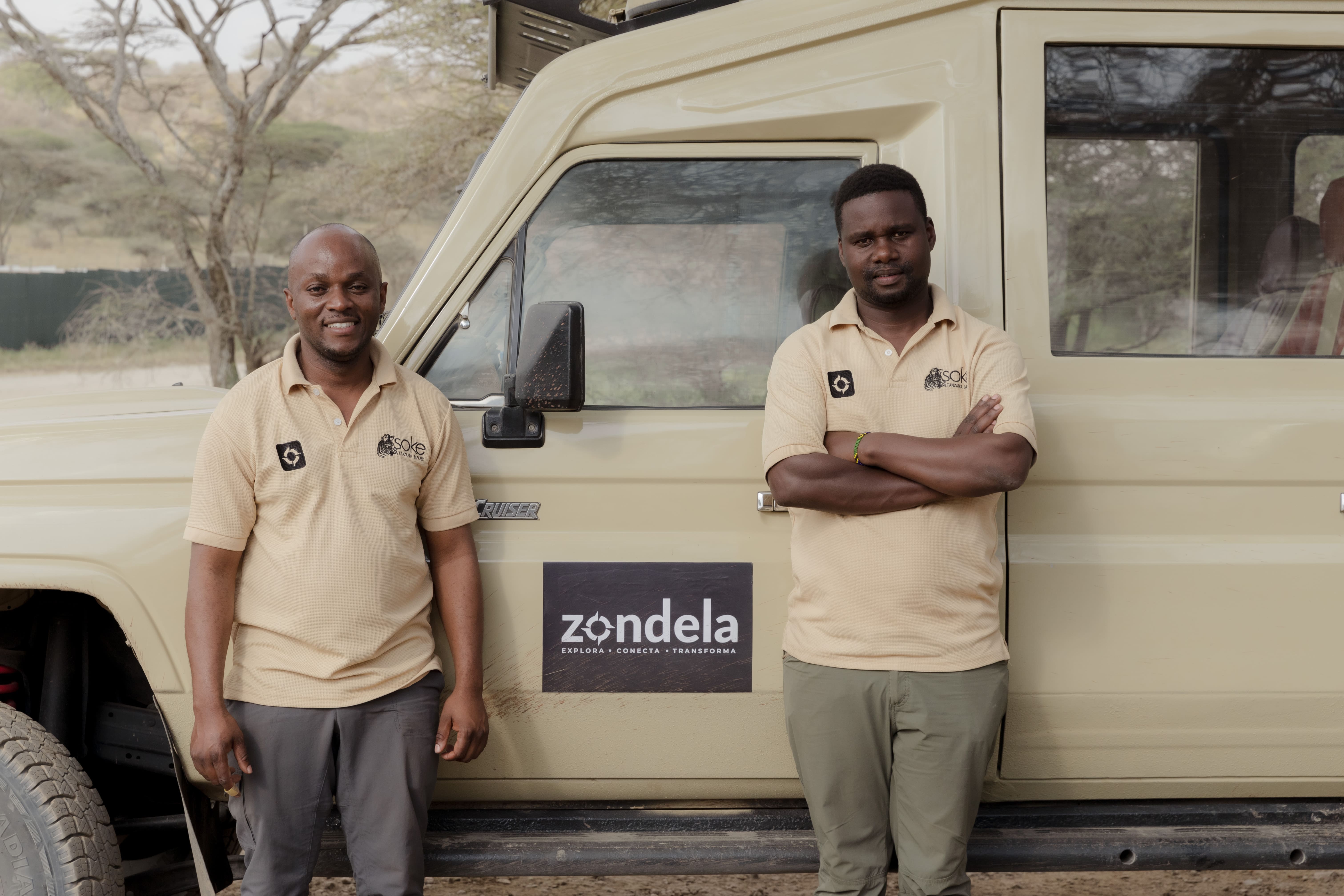 Local Tanzanian guide in the savannah