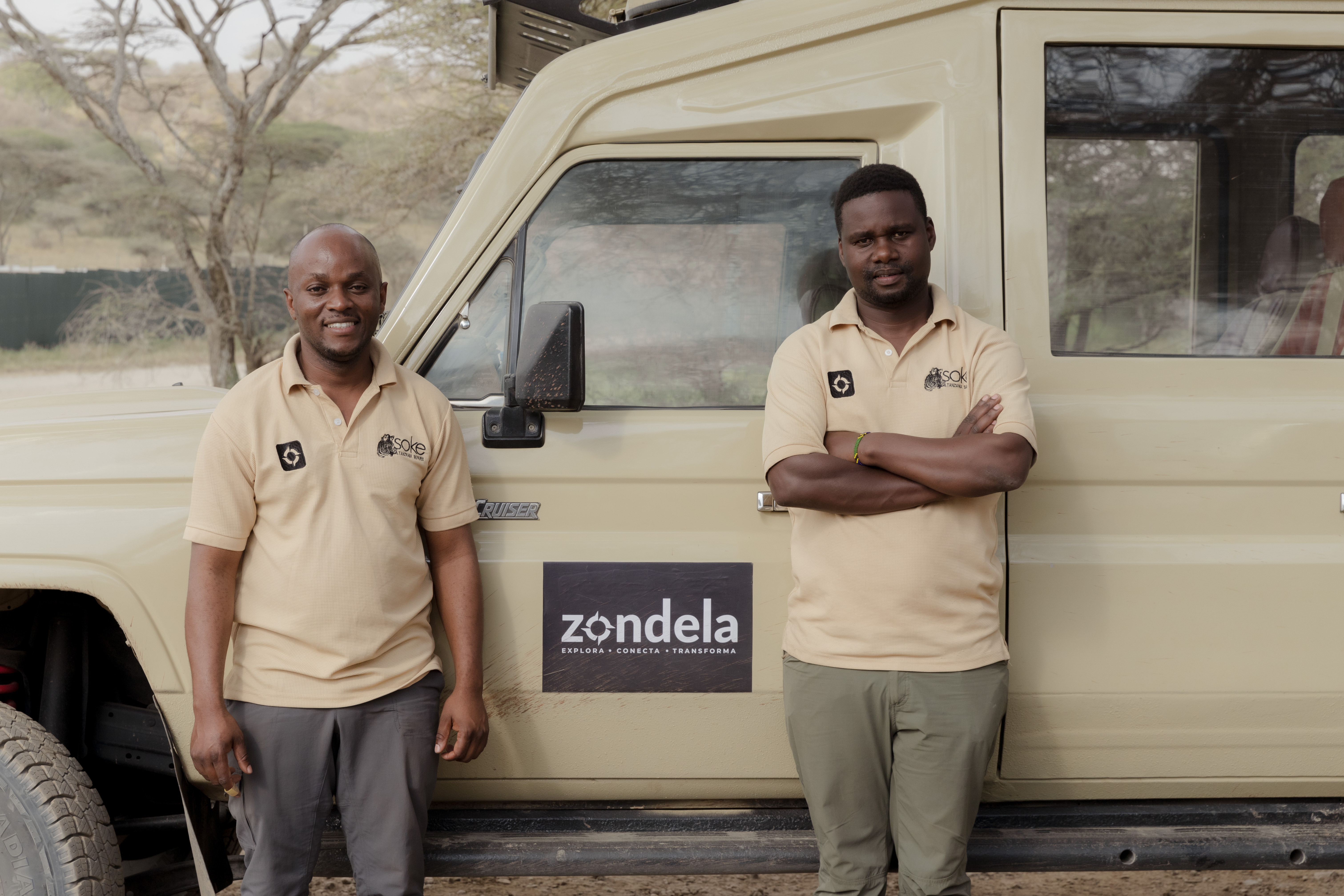 Local Tanzanian guide in the savannah