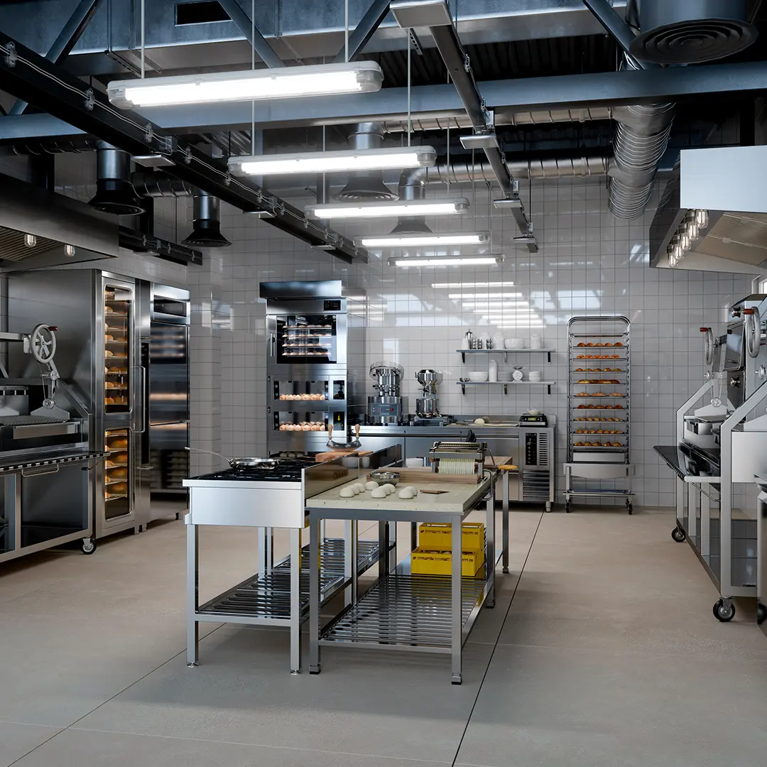 Cuisine de collectivité — traitement de l'air et des odeurs par Air Clean Box.