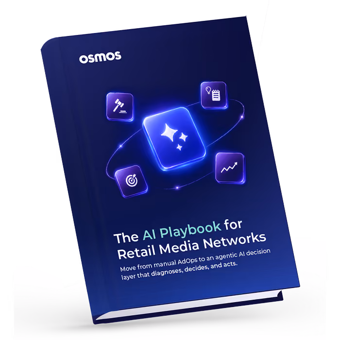 "The AI Playbook for Retail Media Networks" ebook cover in dark blue