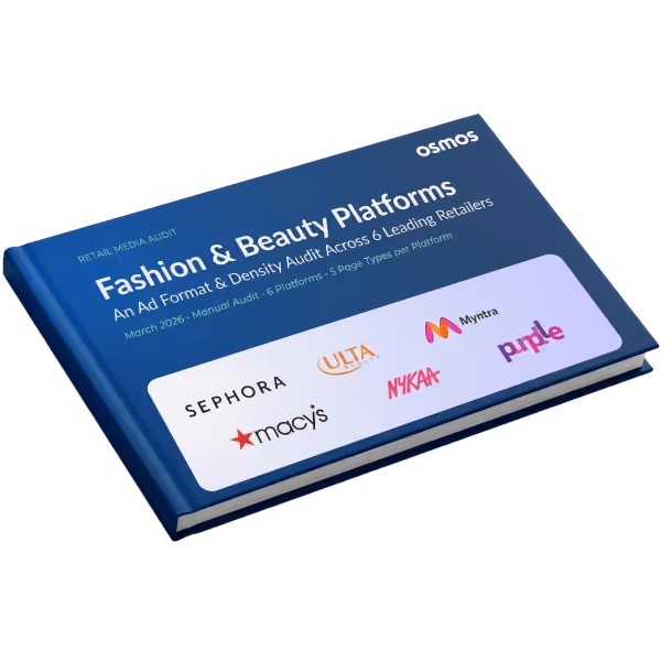 "Fashion & Beauty Platforms" report cover with a bar chart graphic