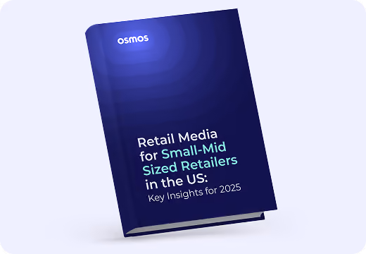 "Retail Media for Small and Mid Sized Retailers in the US" ebook cover in dark blue