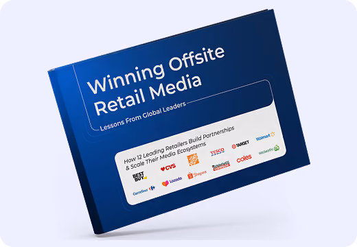 "Winning Offsite Retail Media" ebook cover on a red background