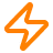 Abstract orange lightning bolt symbol on a gray background.