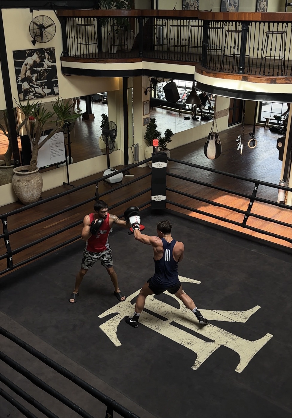 Alessandro doing padwork with a student