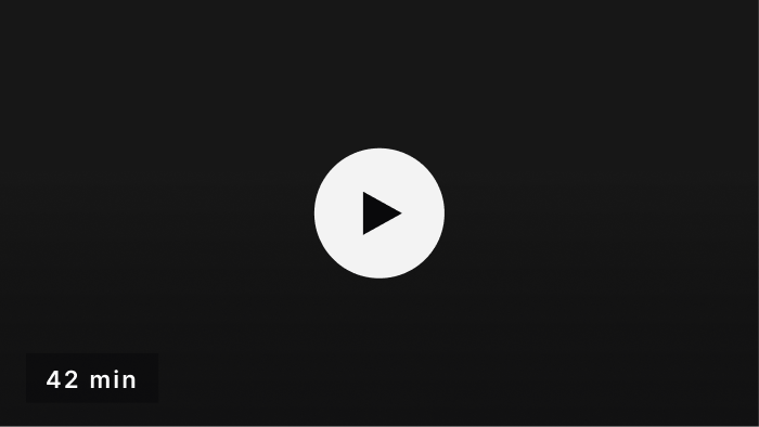 Video play button icon centered on black background with a 42 minute duration label.