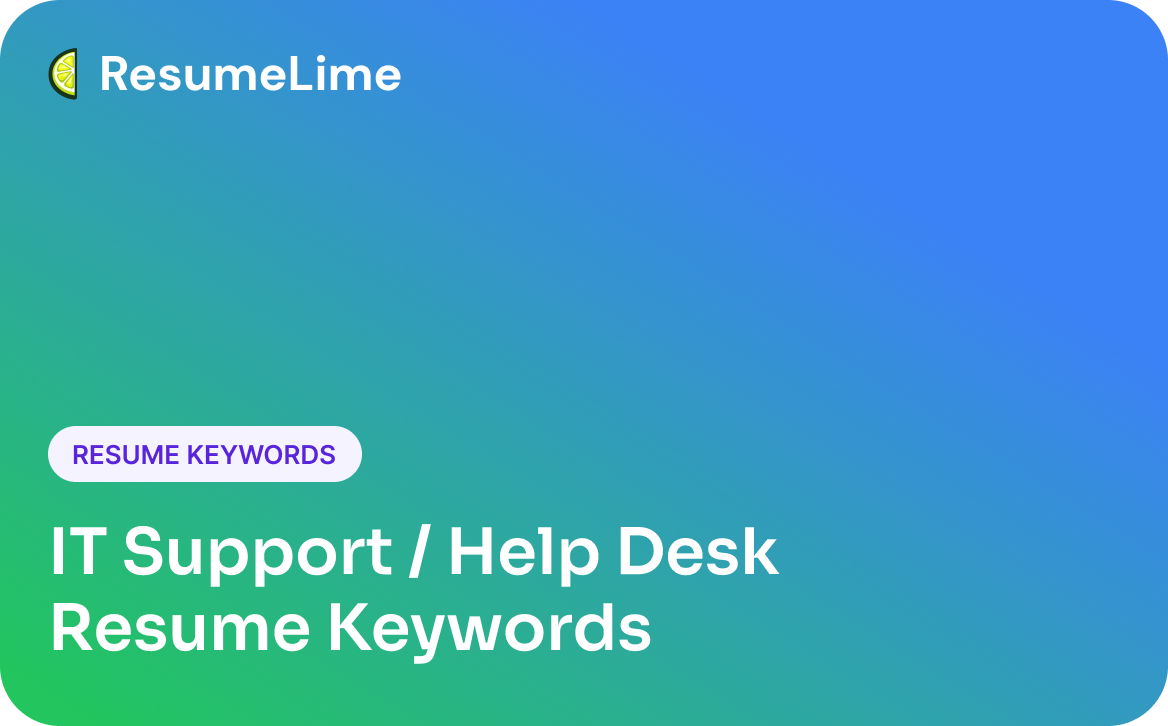 IT Support / Help Desk Resume Keywords