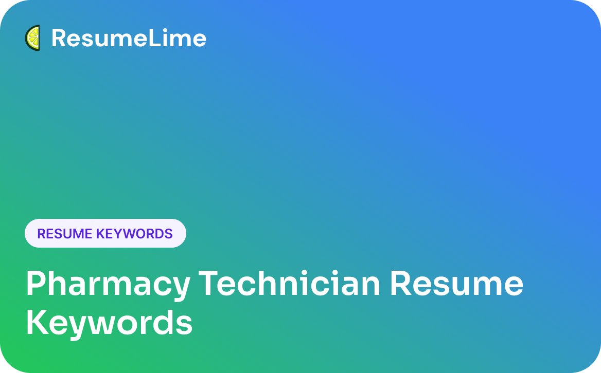 Pharmacy Technician Resume Keywords