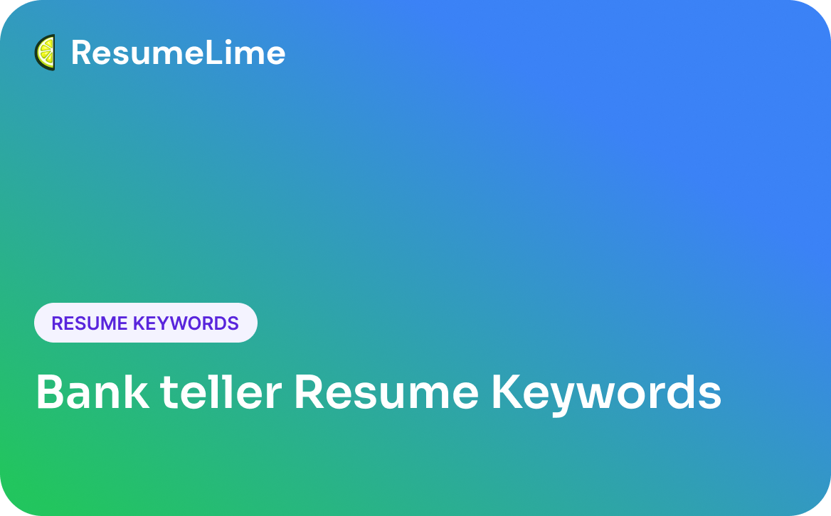 Bank Teller Resume Keywords