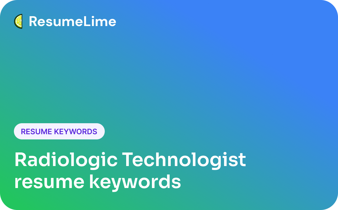 Radiologic Technologist Resume Keywords From X-Ray to MRI