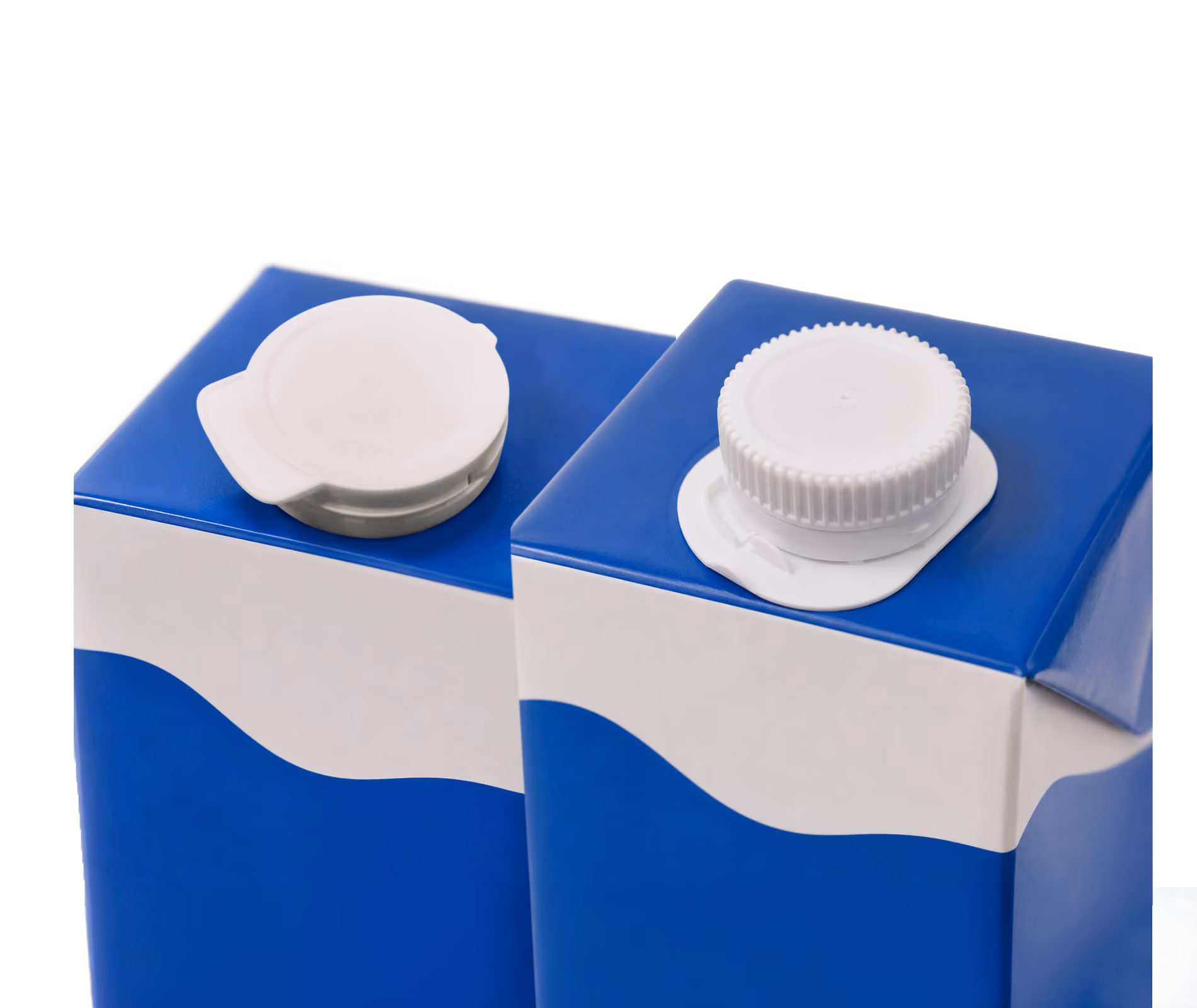 Reclosable screw caps on two aseptic cartons