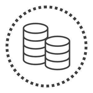 a stack of coins in a circle