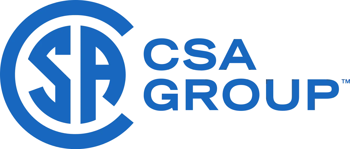 CSA Group logo with stylized letters 'CSA' inside a circular design, followed by the text 'CSA GROUP' in blue.