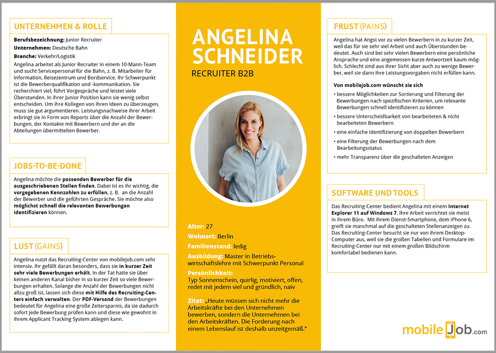 Beispiel einer Buyer Persona von mobileJob