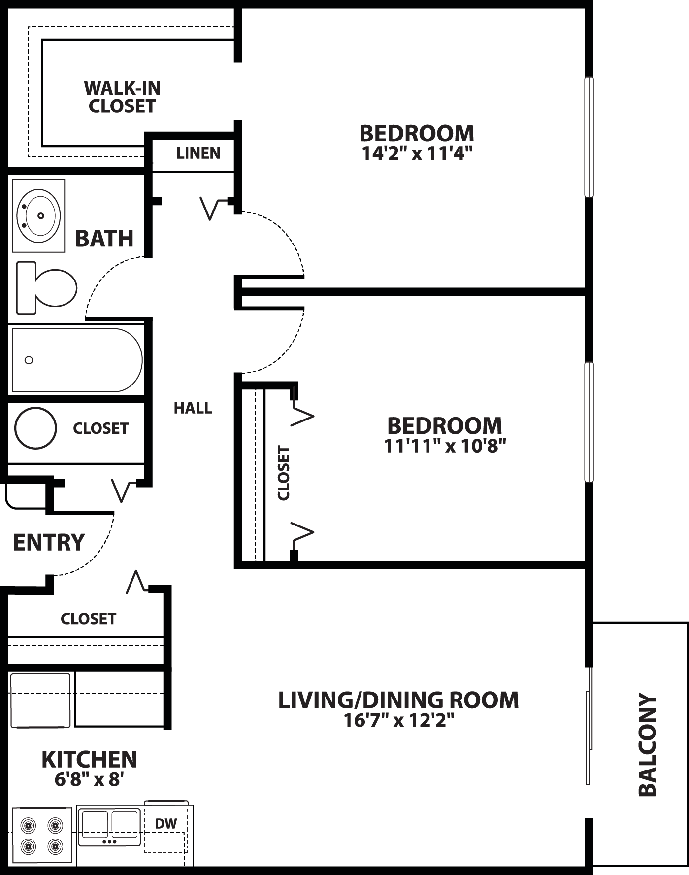 2x1 floor plan