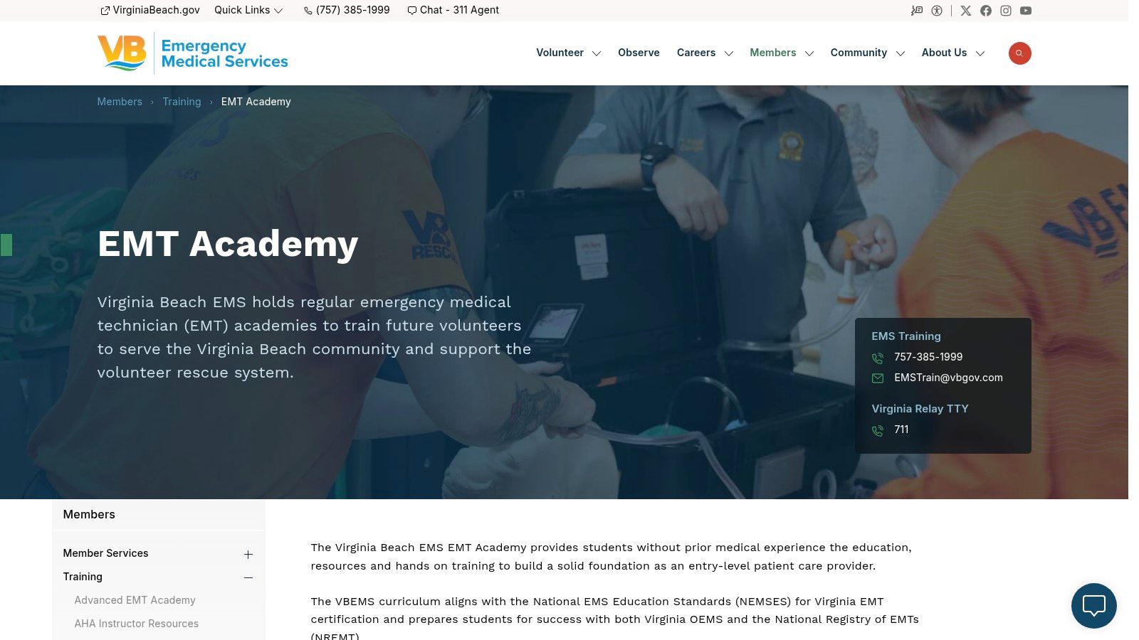 Virginia Beach EMS – EMT Academy and Public Safety Training