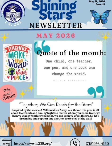 Shining Stars Newsletter May 2026 Issue 19 cover page