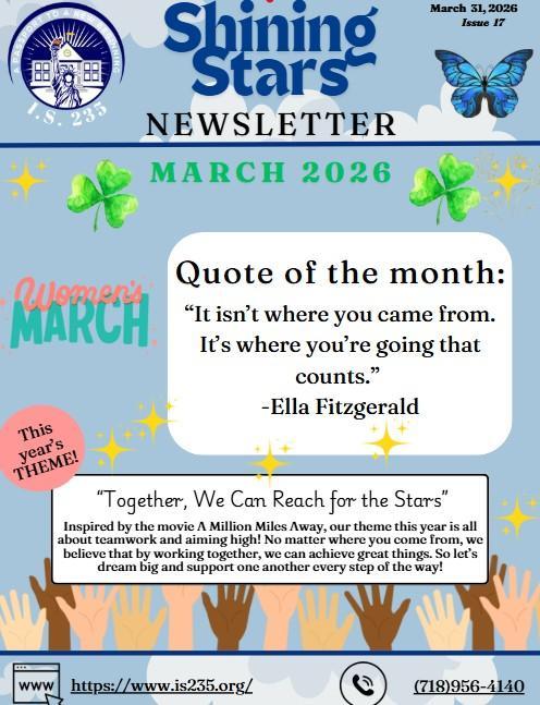 Shining Stars Newsletter March 2026 Issue 17 cover page