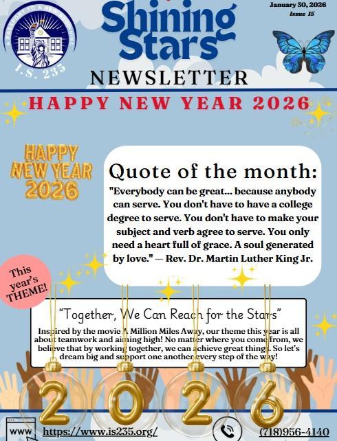 Shining Stars Newsletter January 2026 Issue 15 Happy New Year