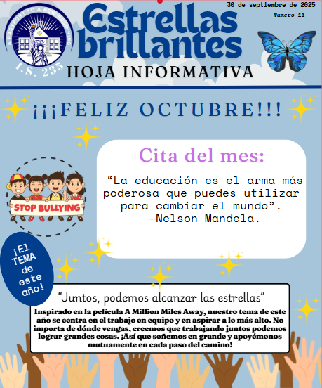 Estrellas Brillantes school newsletter number 11 for October 2025
