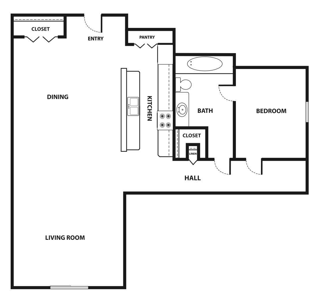 1 Bedroom Layout