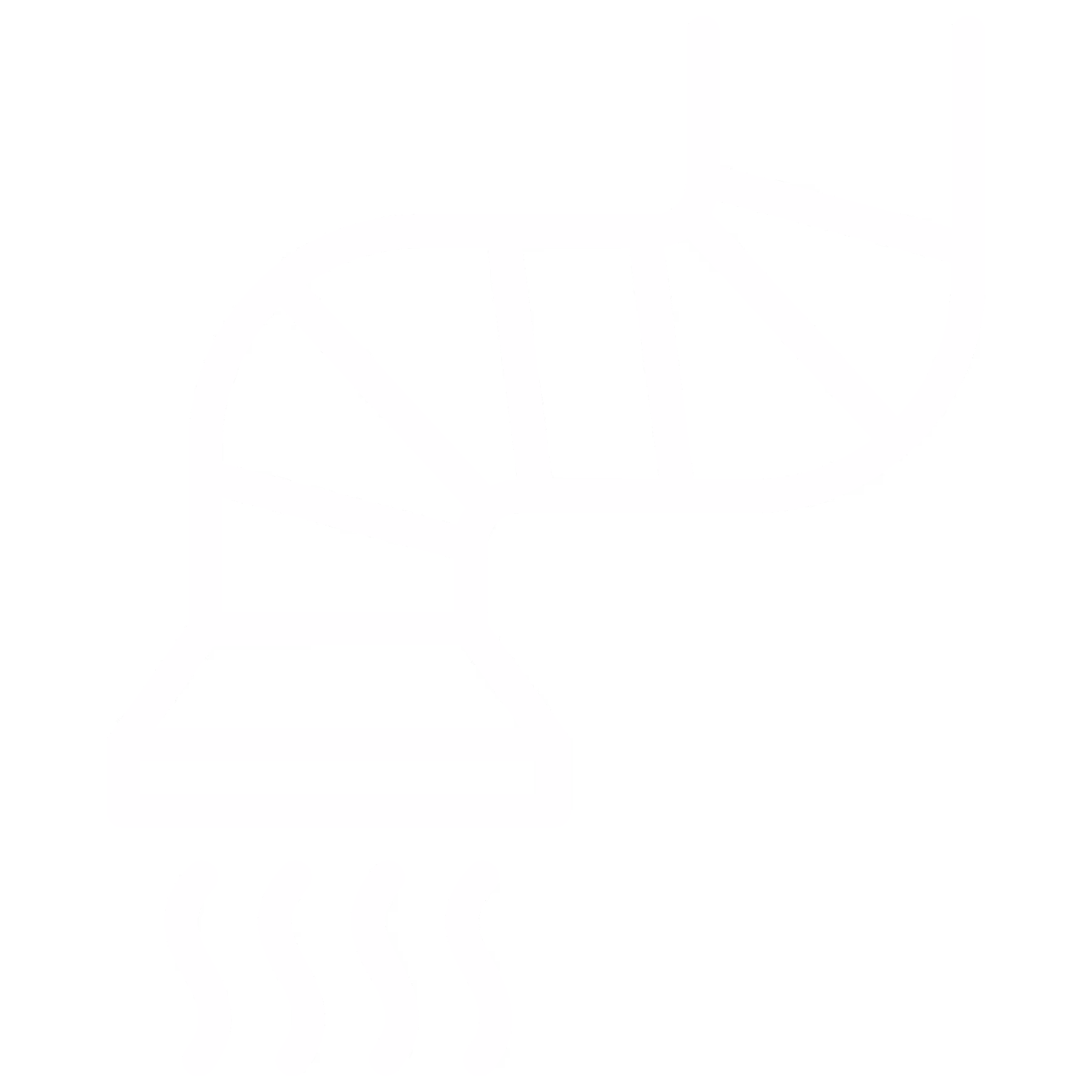 White icon of a vent pipe releasing steam or air on black background.