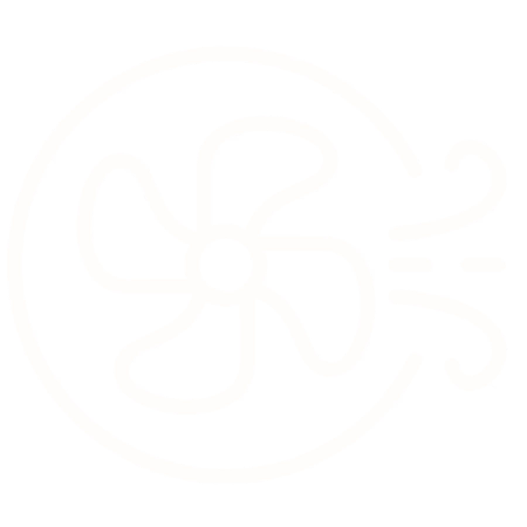 Icon of a circular fan blowing air with curved lines indicating airflow direction.