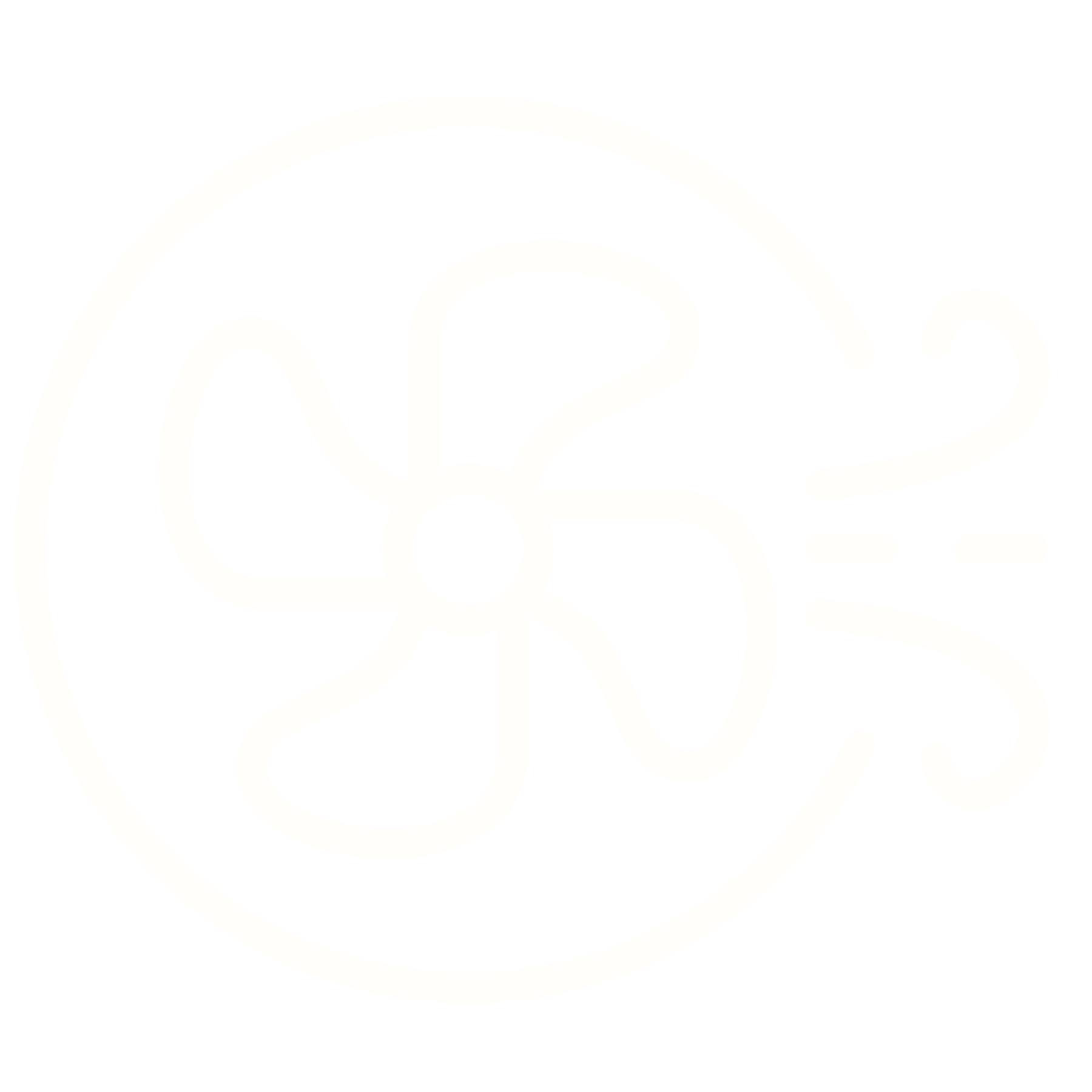 Icon of a circular fan blowing air with curved lines indicating airflow direction.