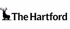 The Hartford logo featuring a seated stag silhouette.