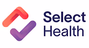 Select Health logo with a red upward arrow and a purple checkmark symbol.