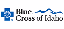 Blue Cross of Idaho logo with a blue cross and mountain design.