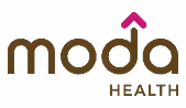 Moda Health logo with stylized text and upward arrow over the letter d.