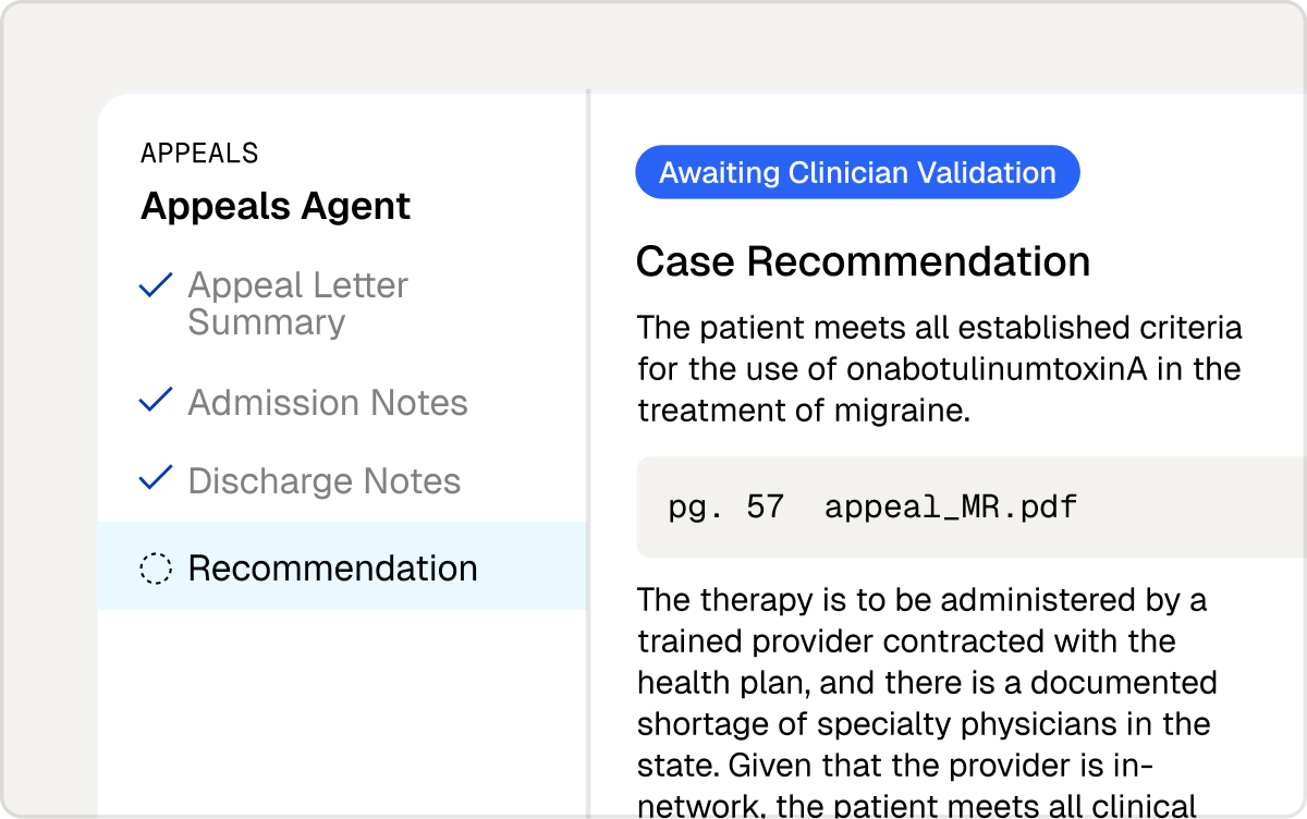 Appeals agent checklist