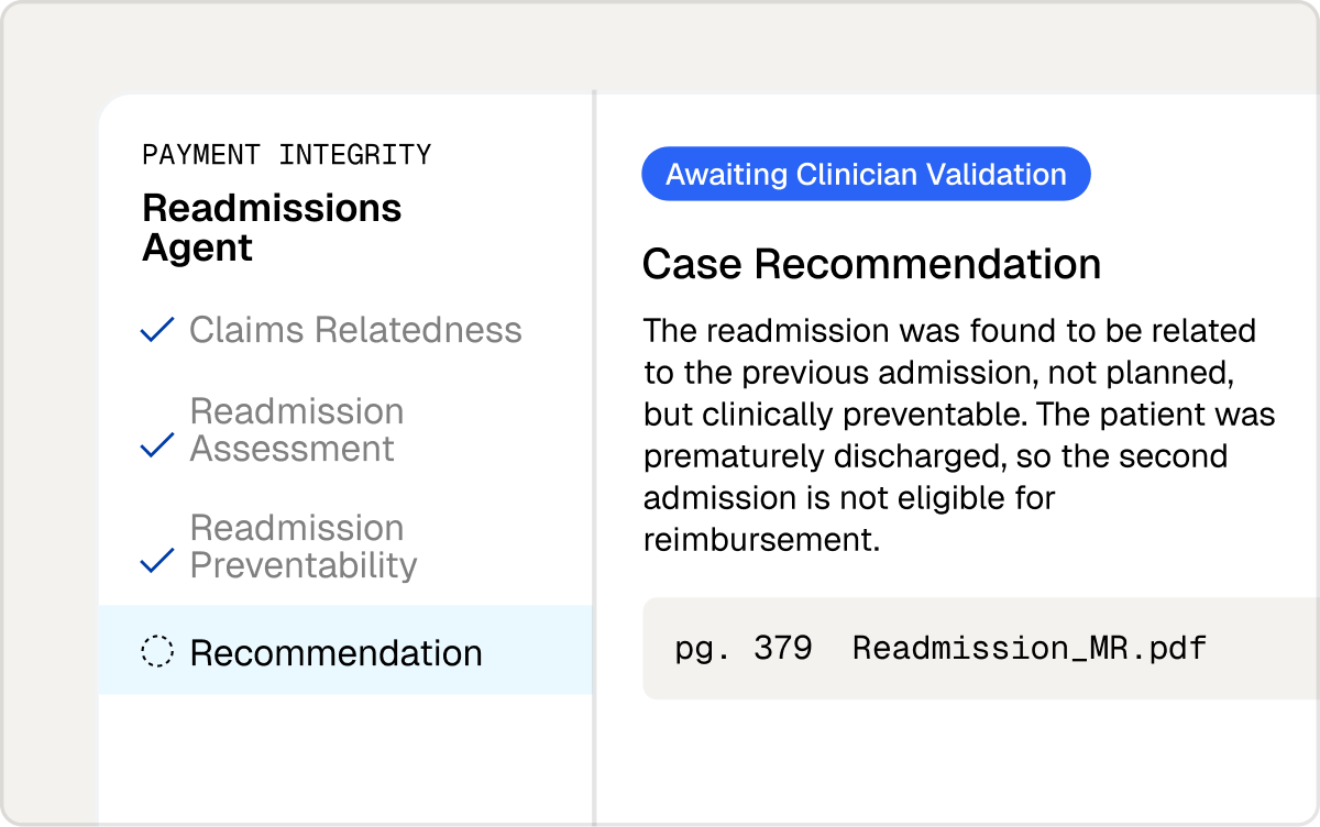 Readmissions agent checklist